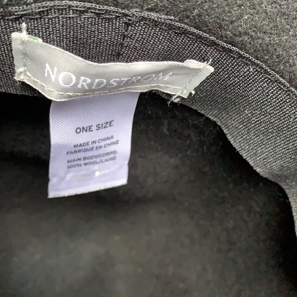 Nordstrom Wool Wide Brim Cloche Fedora Chain Hat - Picture 5 of 9